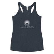 "Everything is as it should Be" Positive Thought Brand Women's Racerback Tank (White Graphic)