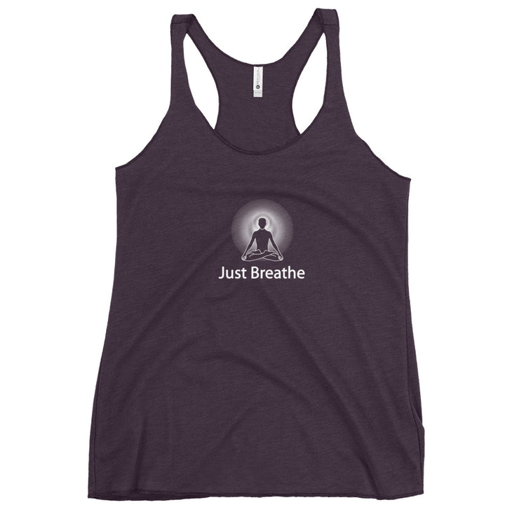 "Just Breathe" Positive Thought Brand Women's Racerback Tank