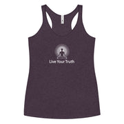 "Live Your Truth Positive Thought Brand "Women's Racerback Tank (White Graphic)