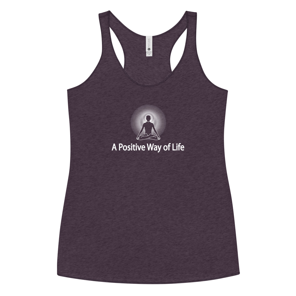 "A Positive Way of Life" Positive Thought Brand Women's Racerback Tank (White Graphic)
