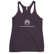 "Energy Flows Where Attention Goes" Positive Thought Brand Women's Racerback Tank