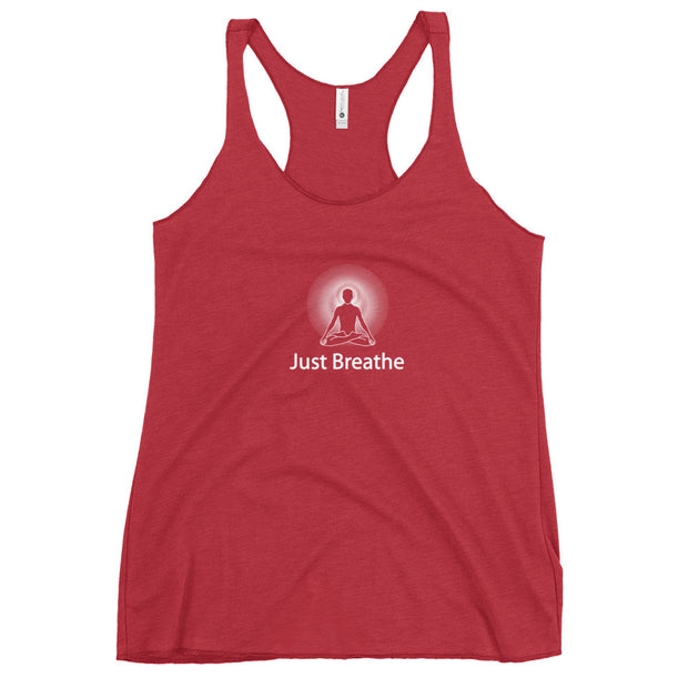 "Just Breathe" Positive Thought Brand Women's Racerback Tank