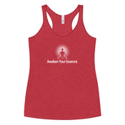 "Awaken Your Essence" Positive Thought Brand Women's Racerback Tank (White Lettering)