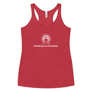"Everything is as it should Be" Positive Thought Brand Women's Racerback Tank (White Graphic)