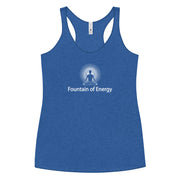 "Fountain of Energy" Positive Thought Brand Women's Racerback Tank (White Graphic)