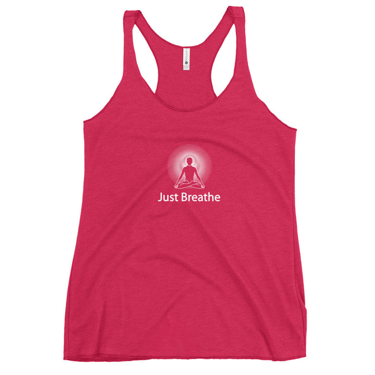 "Just Breathe" Positive Thought Brand Women's Racerback Tank