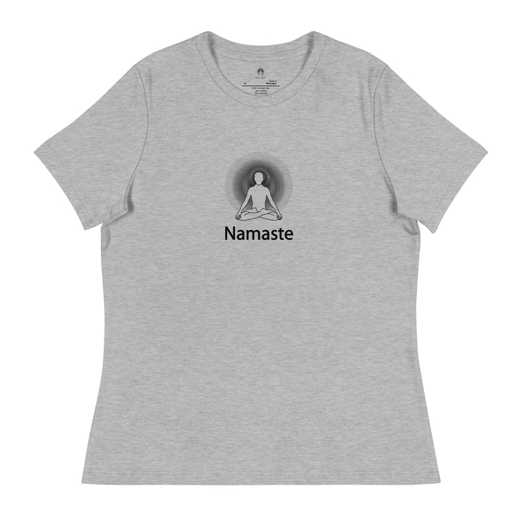 "Namaste" Positive Thought Brand Women's Relaxed T-Shirt (Black Lettering)