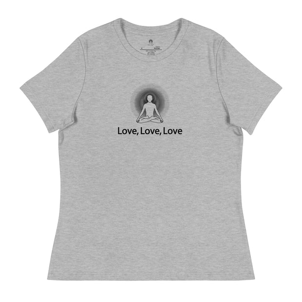 "Love, Love, Love" Positive Thought Brand Women's Relaxed T-Shirt