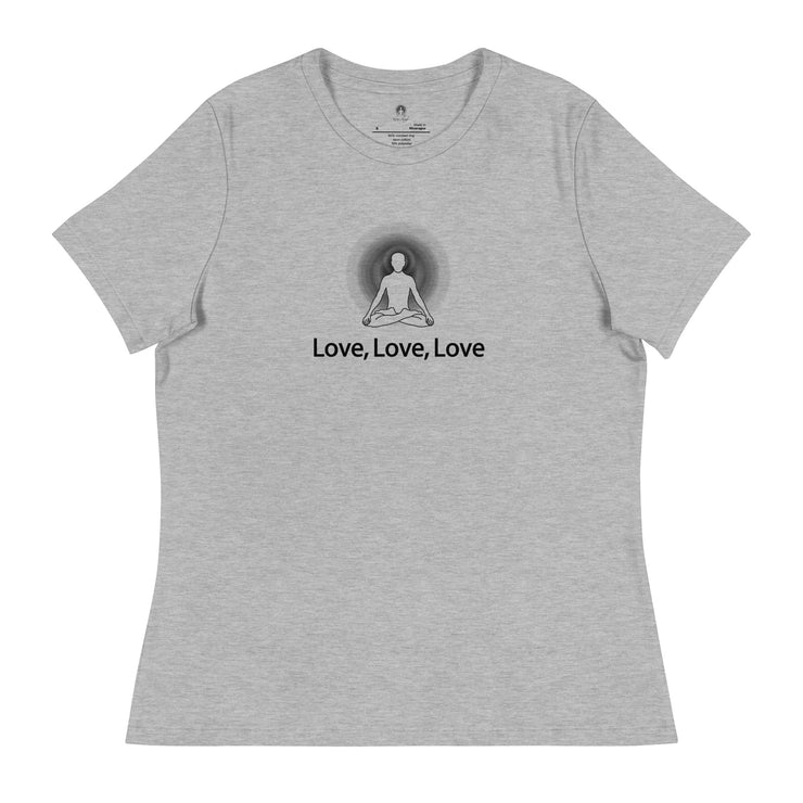 "Love, Love, Love" Positive Thought Brand Women's Relaxed T-Shirt