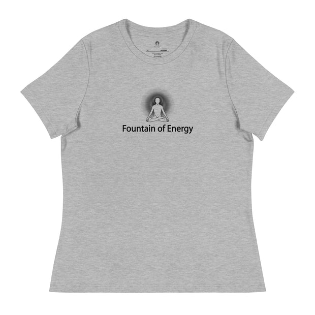 "Fountain of Energy" Positive Thought Brand Women's Relaxed T-Shirt (Black Graphic)