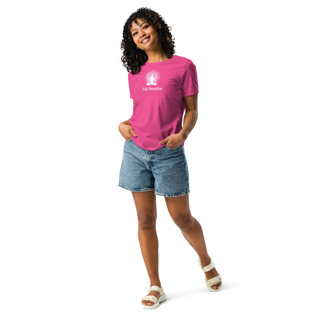 "Just Breathe" Positive Thought Brand Women's Relaxed T-Shirt