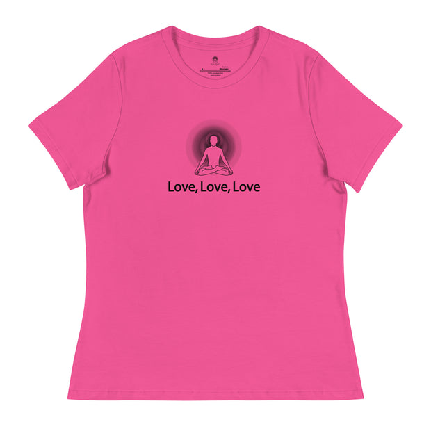 "Love, Love, Love" Positive Thought Brand Women's Relaxed T-Shirt