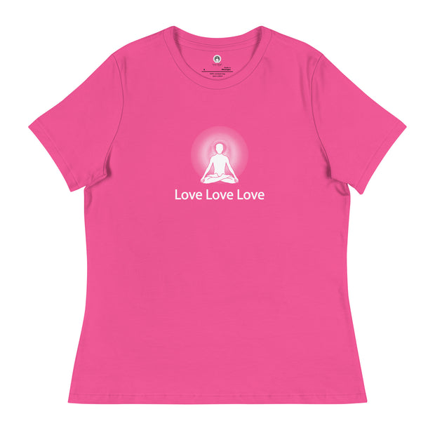 "Love, Love, Love" Positive Thought Brand Women's Relaxed T-Shirt