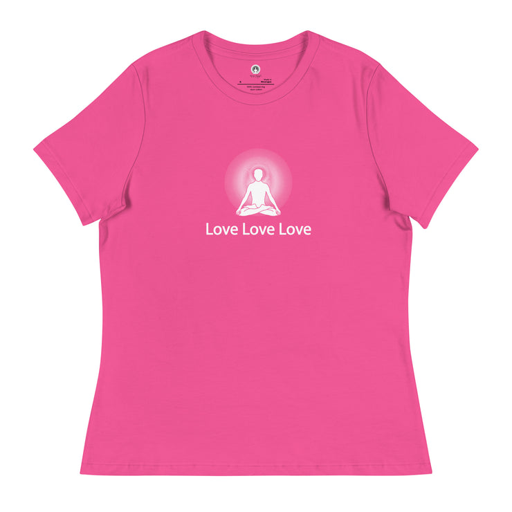 "Love, Love, Love" Positive Thought Brand Women's Relaxed T-Shirt