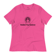 "Awaken Your Essence" Women's Relaxed T-Shirt (Black Graphic)