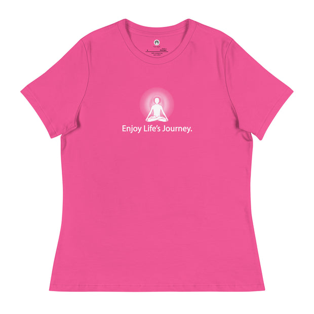 "Enjoy Life's Journey" Positive Thought Brand Women's Relaxed T-Shirt (White Graphic)