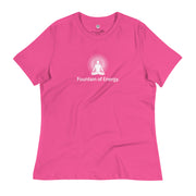"Fountain of Energy" Positive Thought Brand Women's Relaxed T-Shirt (White Font)