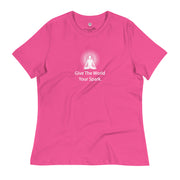 "Give the World Your Spark" Positive Thought Brand Women's Relaxed T-Shirt (White Graphic)