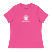 "GRATEFUL" Positive Thought Brand Women's Relaxed T-Shirt (White Graphic)