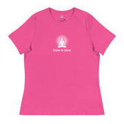 "Grow & Glow" Positive Thought Brand Women's Relaxed T-Shirt (White Graphic)