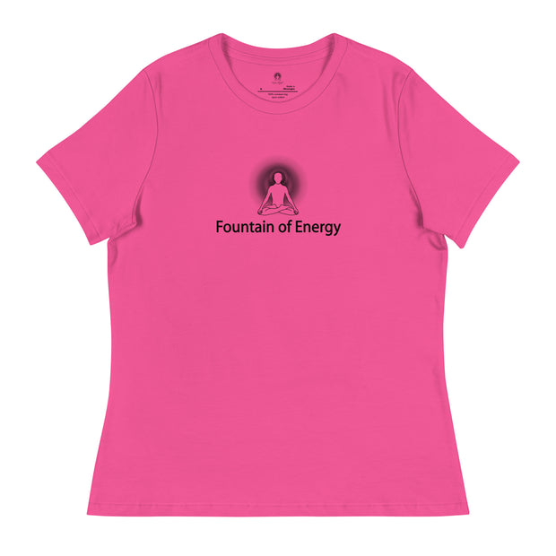 "Fountain of Energy" Positive Thought Brand Women's Relaxed T-Shirt (Black Graphic)