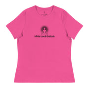 "Infinite Love & Gratitude" Positive Thought Brand Women's Relaxed T-Shirt (Black Graphic)