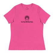 "Your Peace will Attract Peace" Positive Thought Brand Women's Relaxed T-Shirt (Black Graphic)