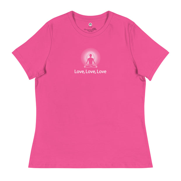 "Love, Love, Love" Positive Thought Brand Women's Relaxed T-Shirt