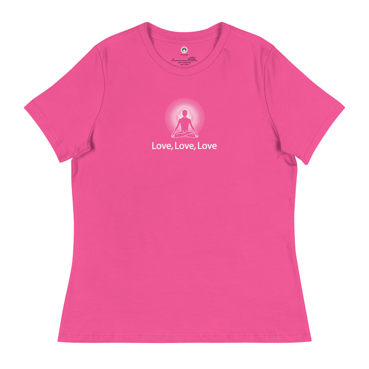 "Love, Love, Love" Positive Thought Brand Women's Relaxed T-Shirt