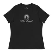 "Be kind to Yourself" Positive Thought Brand Women's Relaxed T-Shirt (White Graphic)
