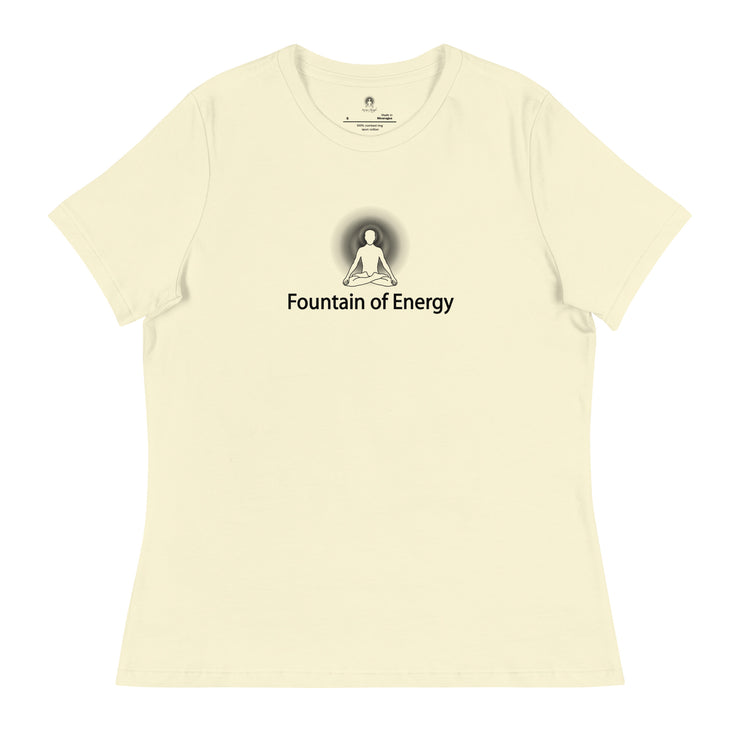 "Fountain of Energy" Positive Thought Brand Women's Relaxed T-Shirt (Black Graphic)