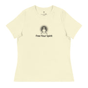 "Free Your Spirit" Positive Thought Brand Women's Relaxed T-Shirt (Black Graphic)