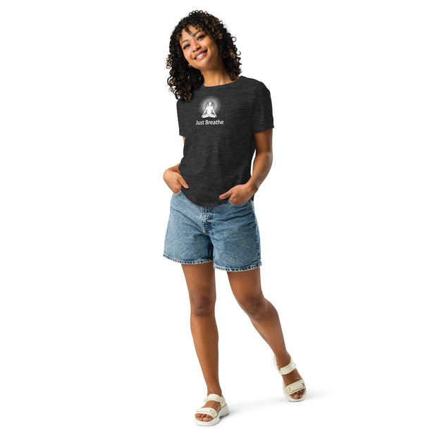 "Just Breathe" Positive Thought Brand Women's Relaxed T-Shirt