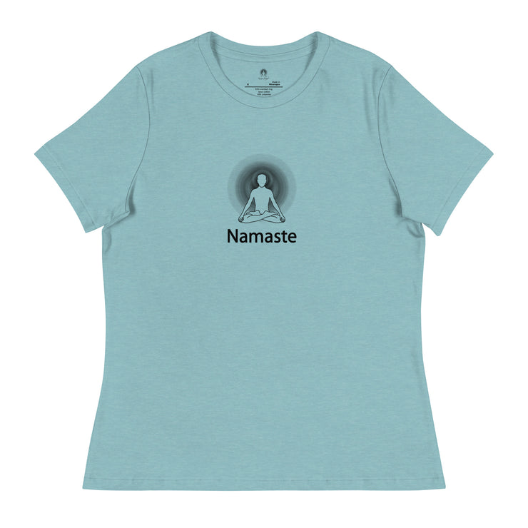 "Namaste" Positive Thought Brand Women's Relaxed T-Shirt (Black Lettering)
