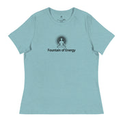 "Fountain of Energy" Positive Thought Brand Women's Relaxed T-Shirt (Black Graphic)