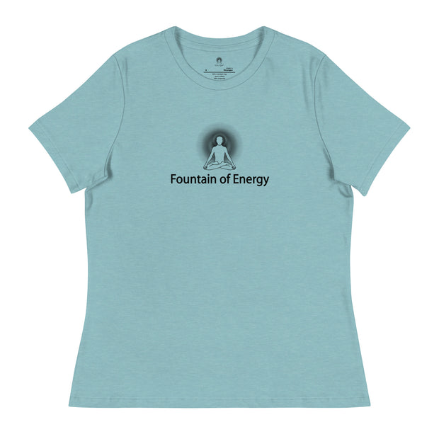 "Fountain of Energy" Positive Thought Brand Women's Relaxed T-Shirt (Black Graphic)