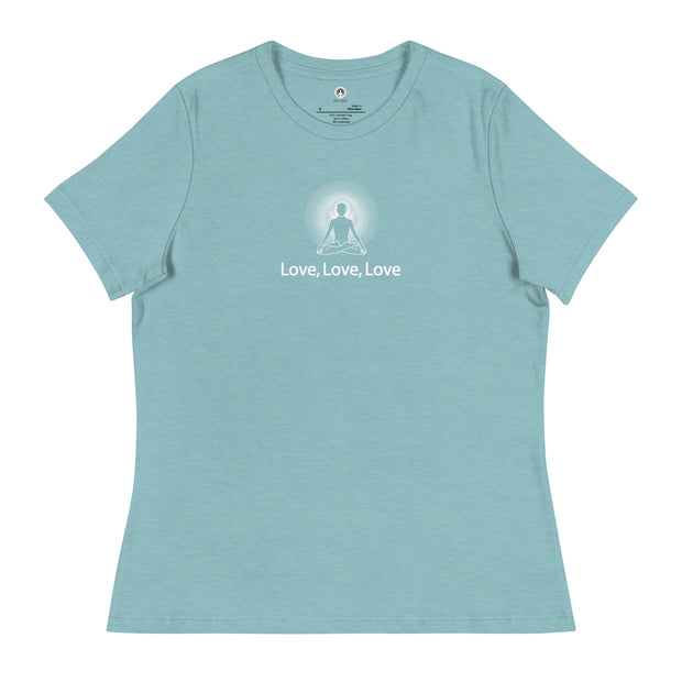 "Love, Love, Love" Positive Thought Brand Women's Relaxed T-Shirt
