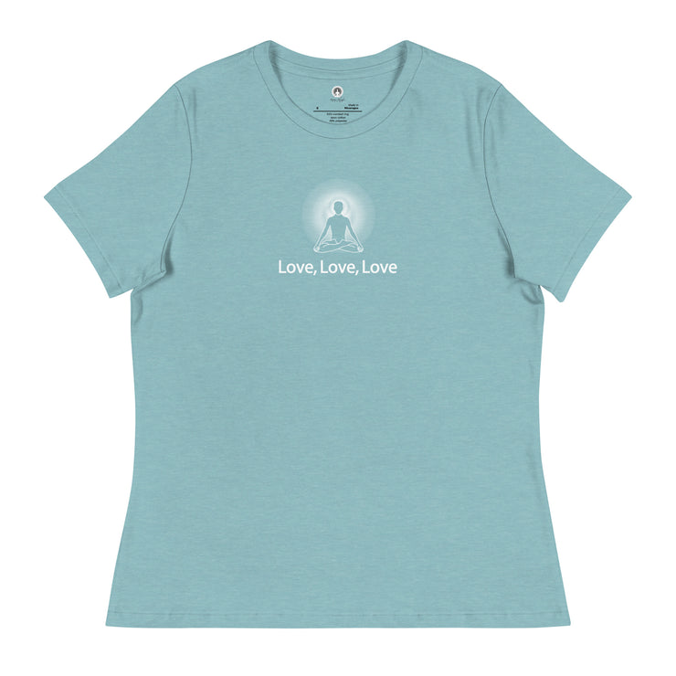 "Love, Love, Love" Positive Thought Brand Women's Relaxed T-Shirt