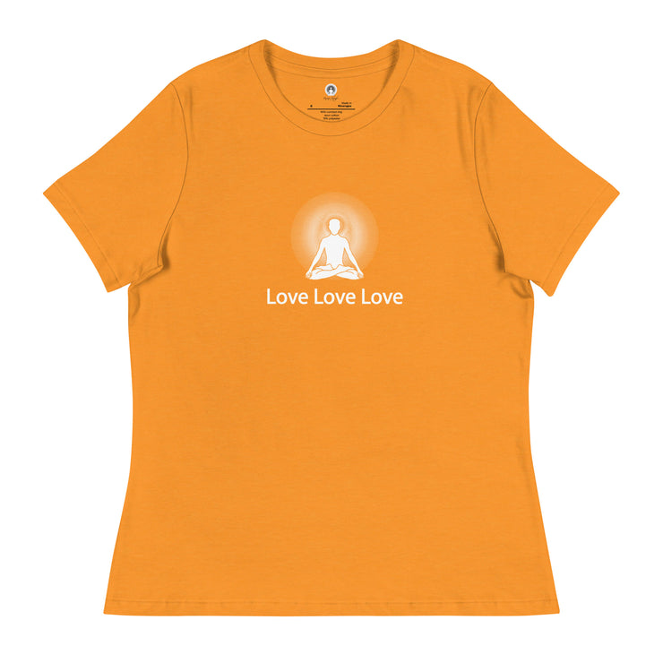 "Love, Love, Love" Positive Thought Brand Women's Relaxed T-Shirt