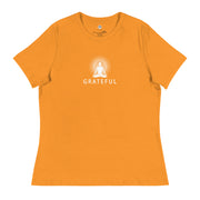 "GRATEFUL" Positive Thought Brand Women's Relaxed T-Shirt (White Graphic)