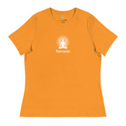 "Namaste" Positive Thought Brand Women's Relaxed T-Shirt (White Graphic)
