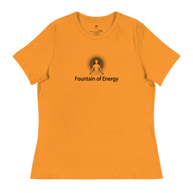 "Fountain of Energy" Positive Thought Brand Women's Relaxed T-Shirt (Black Graphic)