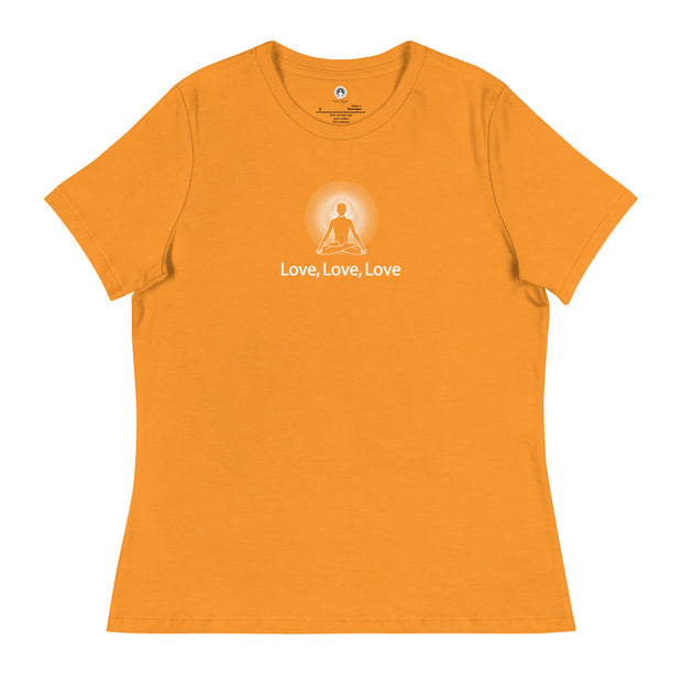 "Love, Love, Love" Positive Thought Brand Women's Relaxed T-Shirt