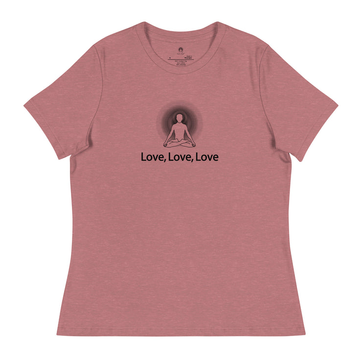 "Love, Love, Love" Positive Thought Brand Women's Relaxed T-Shirt