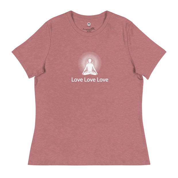 "Love, Love, Love" Positive Thought Brand Women's Relaxed T-Shirt