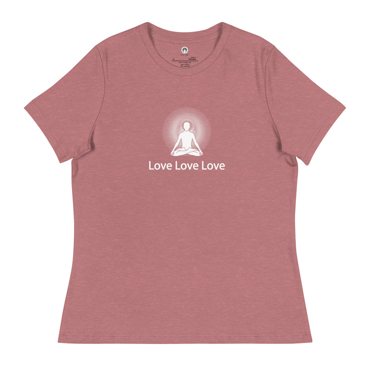 "Love, Love, Love" Positive Thought Brand Women's Relaxed T-Shirt