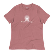 "Fountain of Energy" Positive Thought Brand Women's Relaxed T-Shirt (White Font)