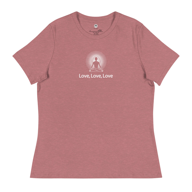 "Love, Love, Love" Positive Thought Brand Women's Relaxed T-Shirt