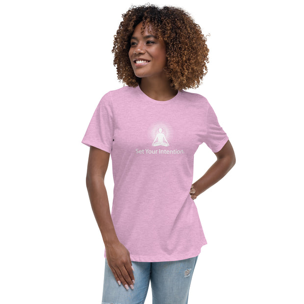 "Set your Intention" Positive Thought Brand Women's Relaxed T-Shirt