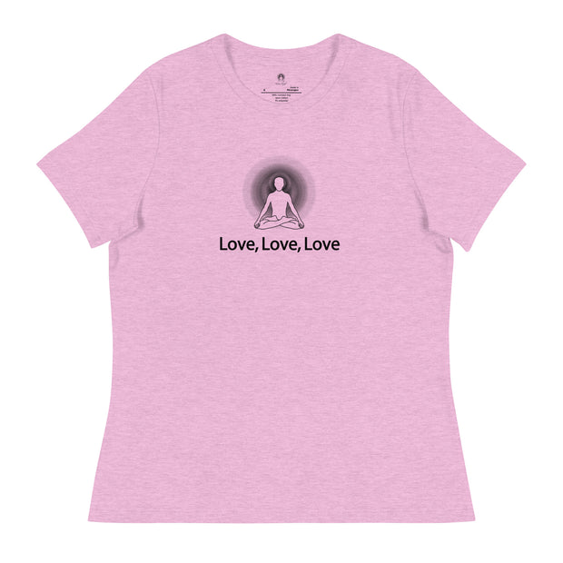 "Love, Love, Love" Positive Thought Brand Women's Relaxed T-Shirt